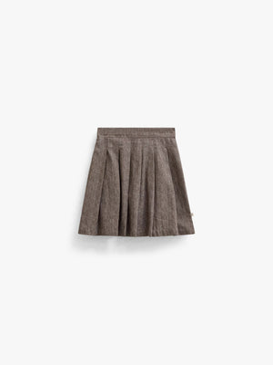 Cotton Herringbone Skirt - Kids - Dark Brown | 101520 Susse