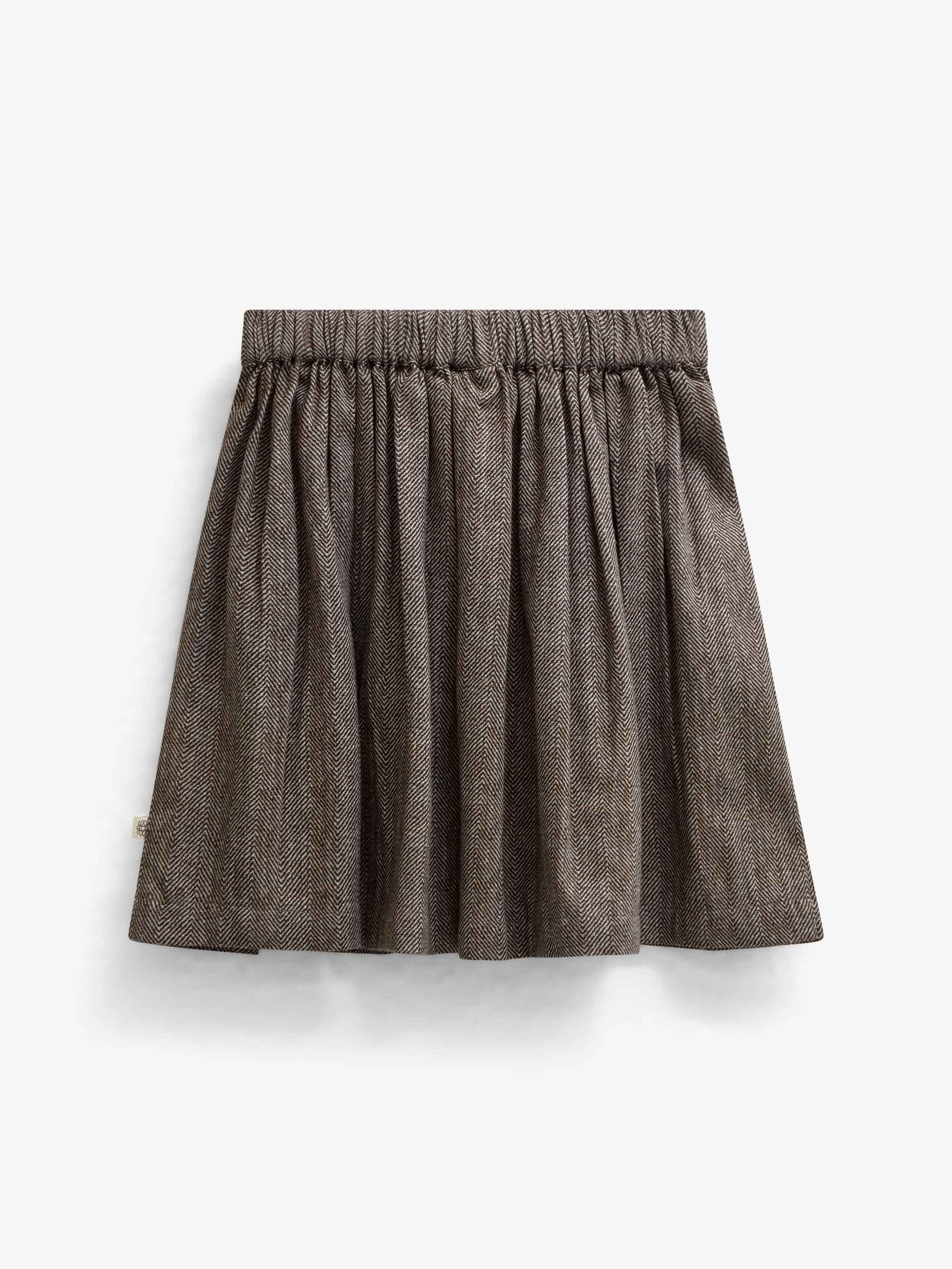 Cotton Herringbone Skirt - Tween - Dark Brown | 101521 Susse