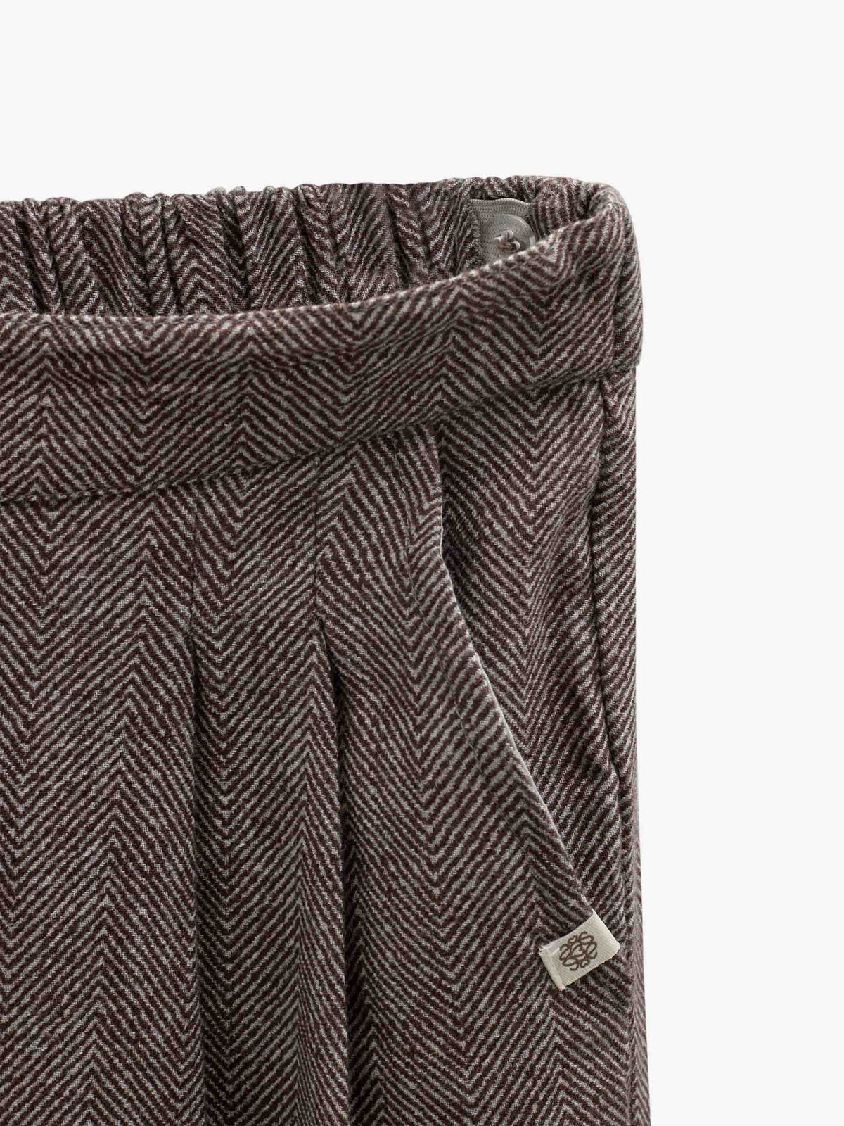 Cotton Herringbone Trousers - Tween - Dark Brown | 101522 Susse