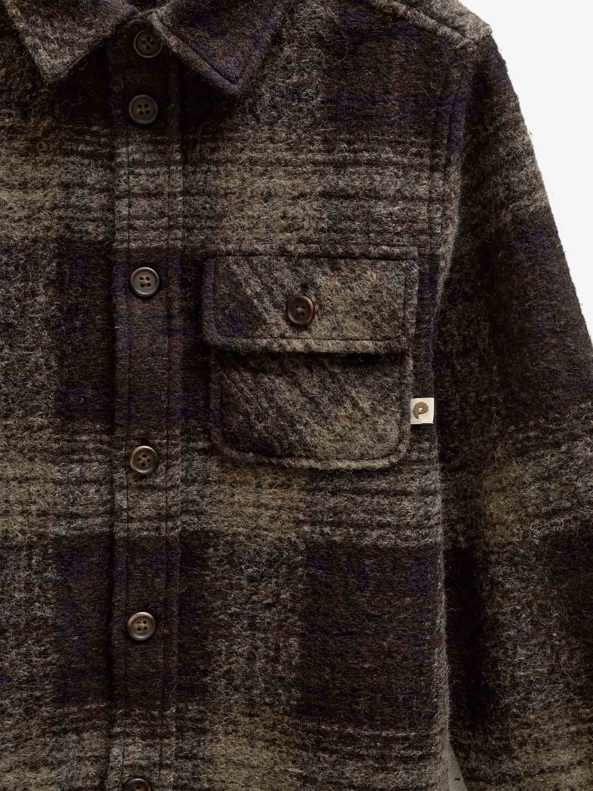 Plaid Wool-Blend Overshirt - Tween - Brown Check | 101526 Daxton