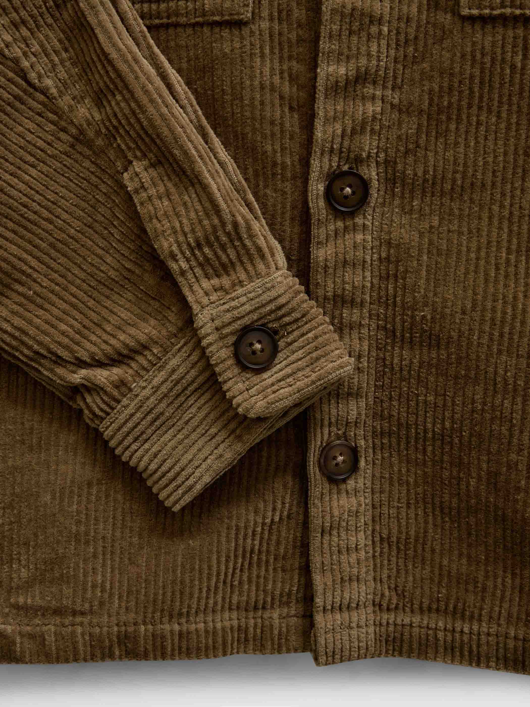 Corduroy Patch Pocket Overshirt - Tween - Khaki | 101540 Reed