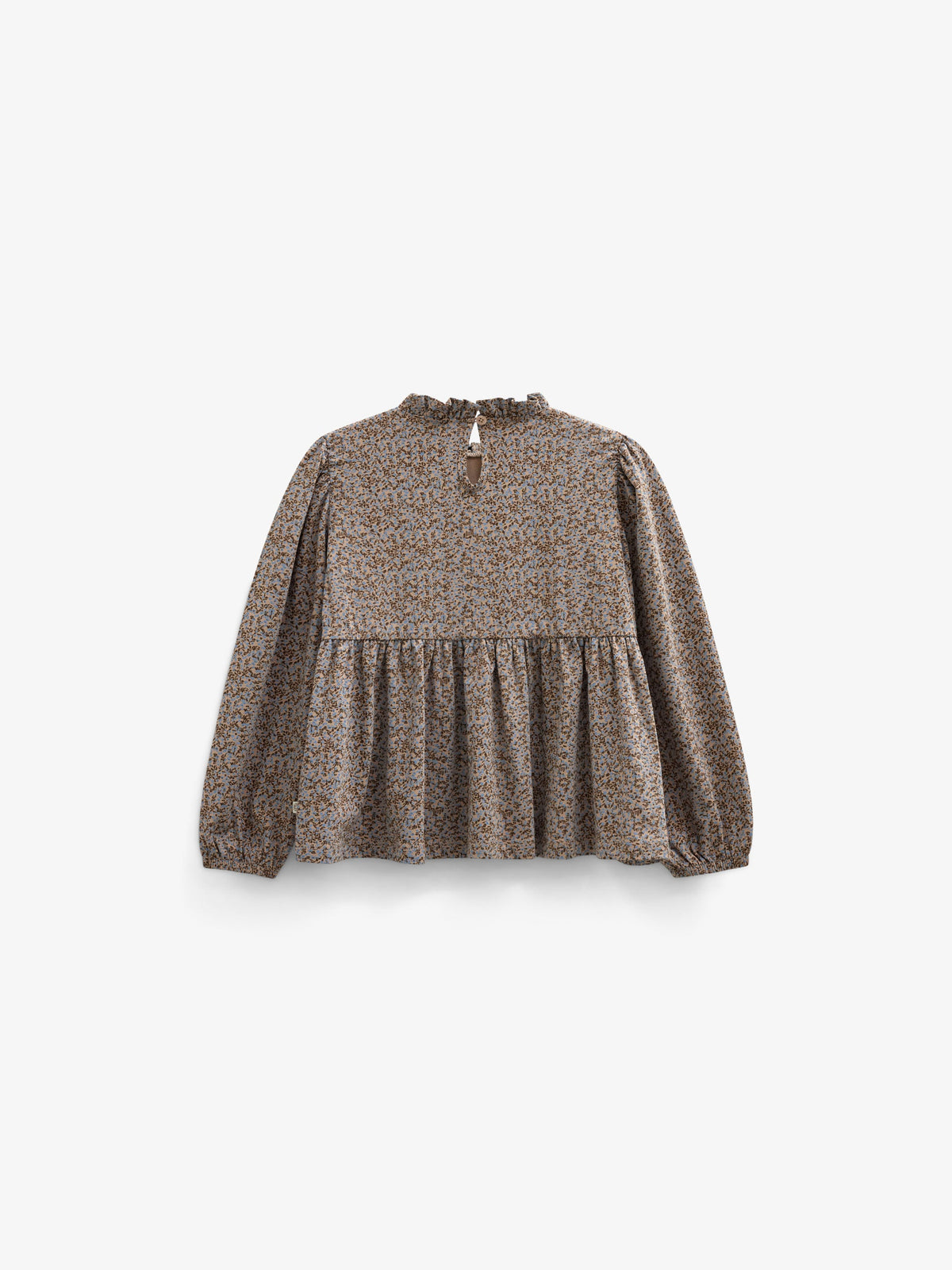 Printed Peplum Jersey Blouse - Tween - Blue/Brown | 101542 Heidi