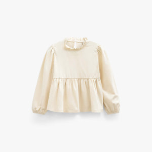 Solid Peplum Jersey Blouse - Kids - Offwhite | 101545 Heidi