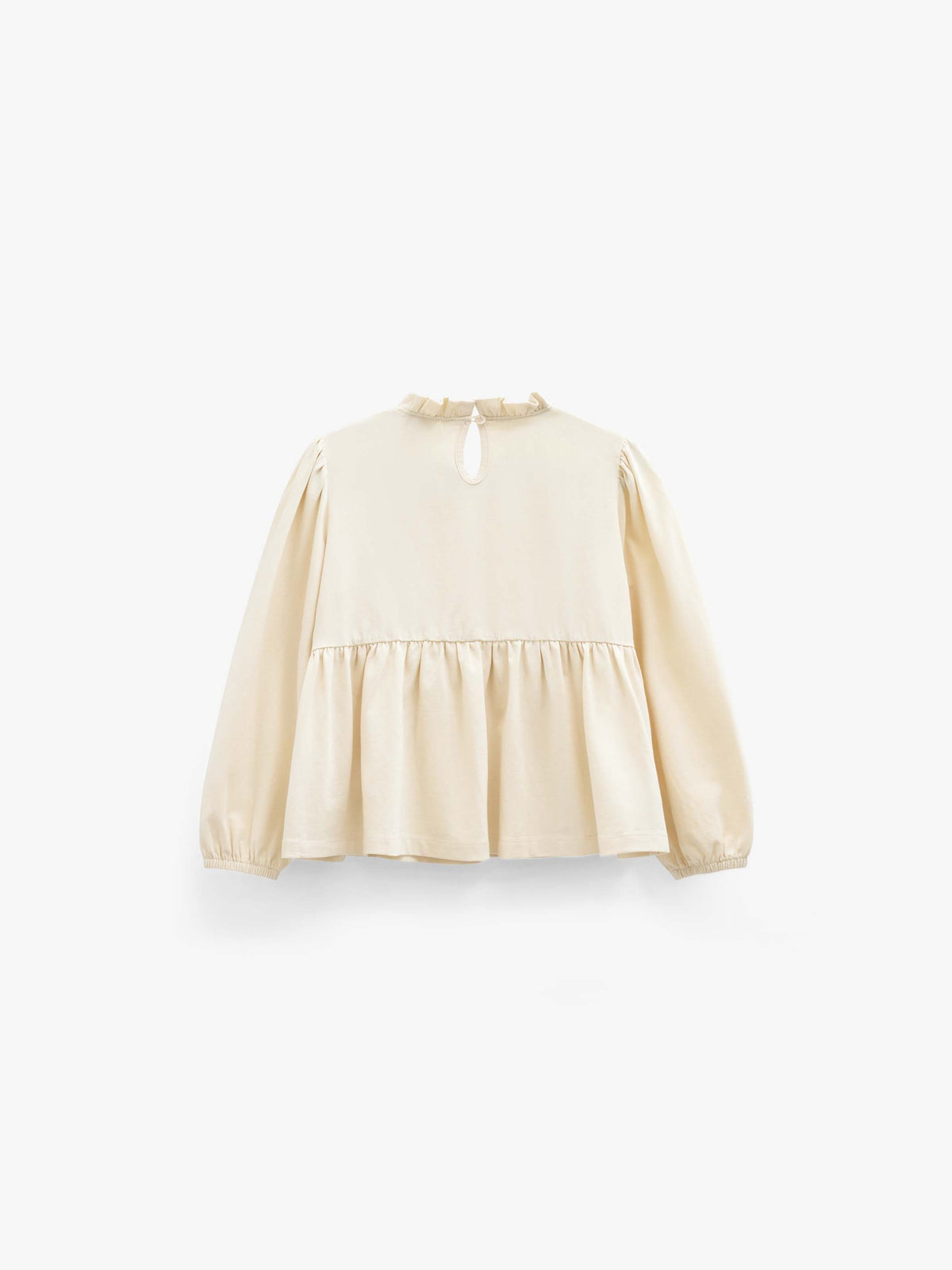 Solid Peplum Jersey Blouse - Tween - Offwhite | 101546 Heidi
