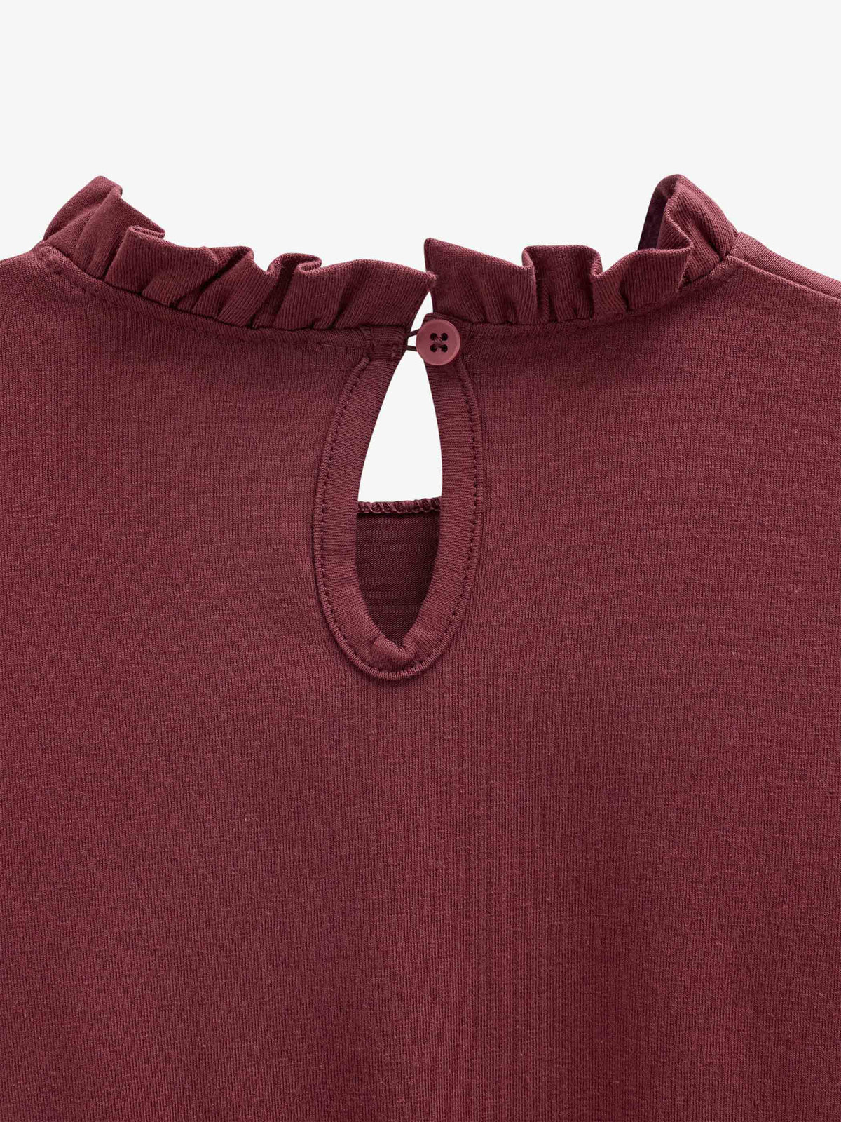 Solid Peplum Jersey Blouse - Kids - Bordeaux | 101547 Heidi