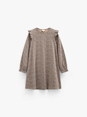 Printed Jersey Dress - Tween - Blue/Brown | 101554 Heidi
