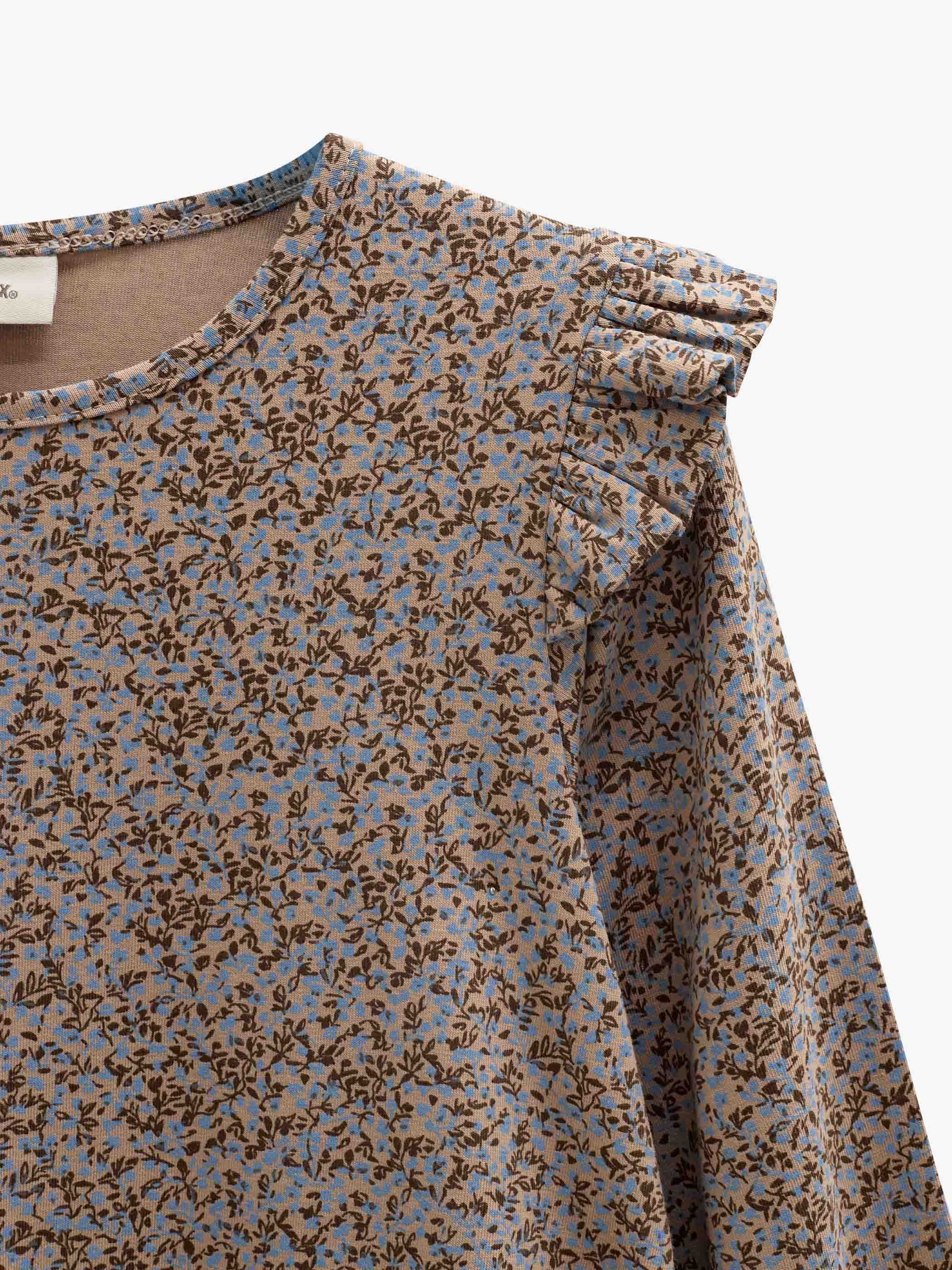 Printed Jersey Dress - Tween - Blue/Brown | 101554 Heidi