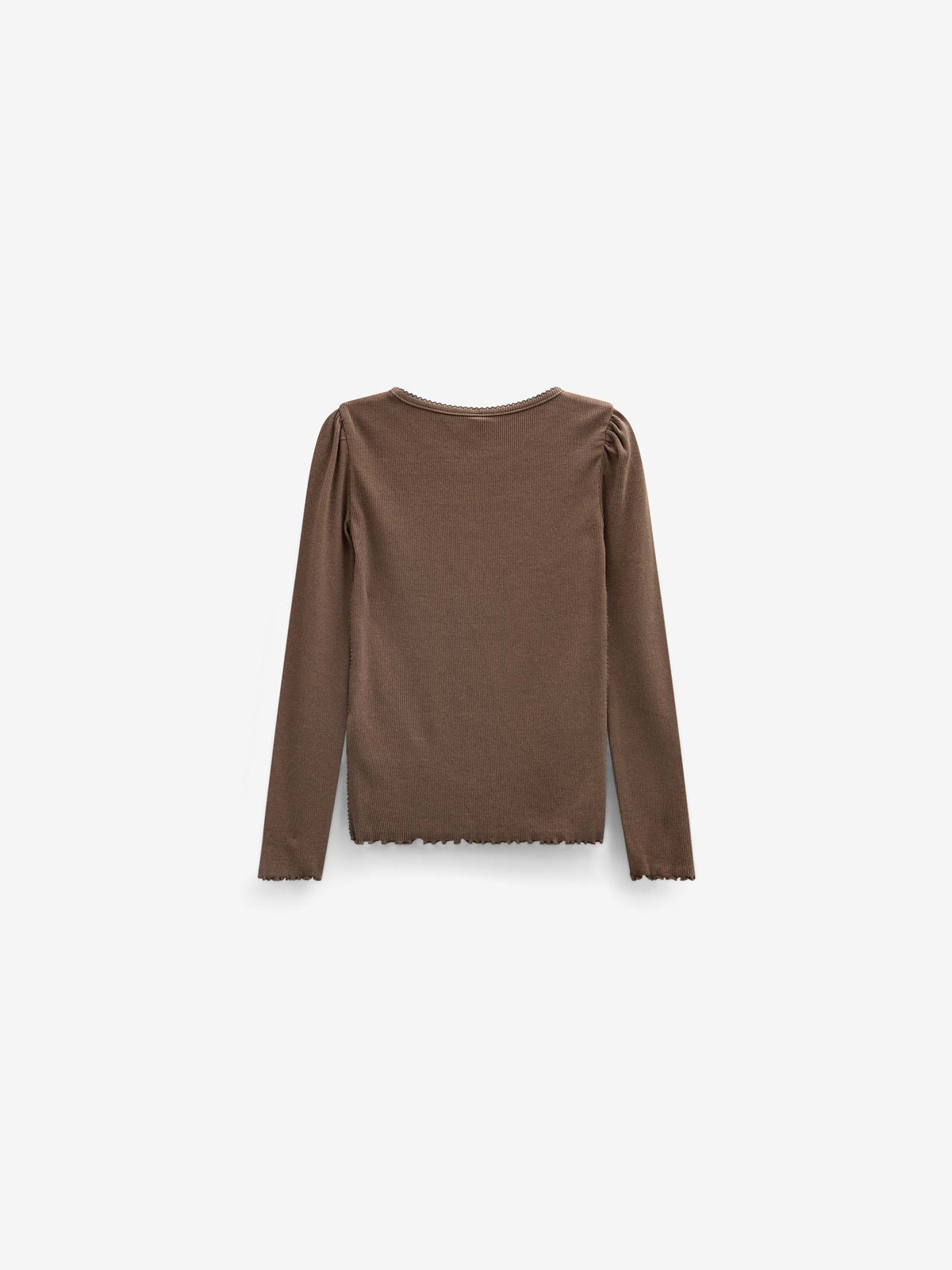 Ribbed Modal-Blend Long-Sleeve T-Shirt - Tween - Brown | 101558 Lottie