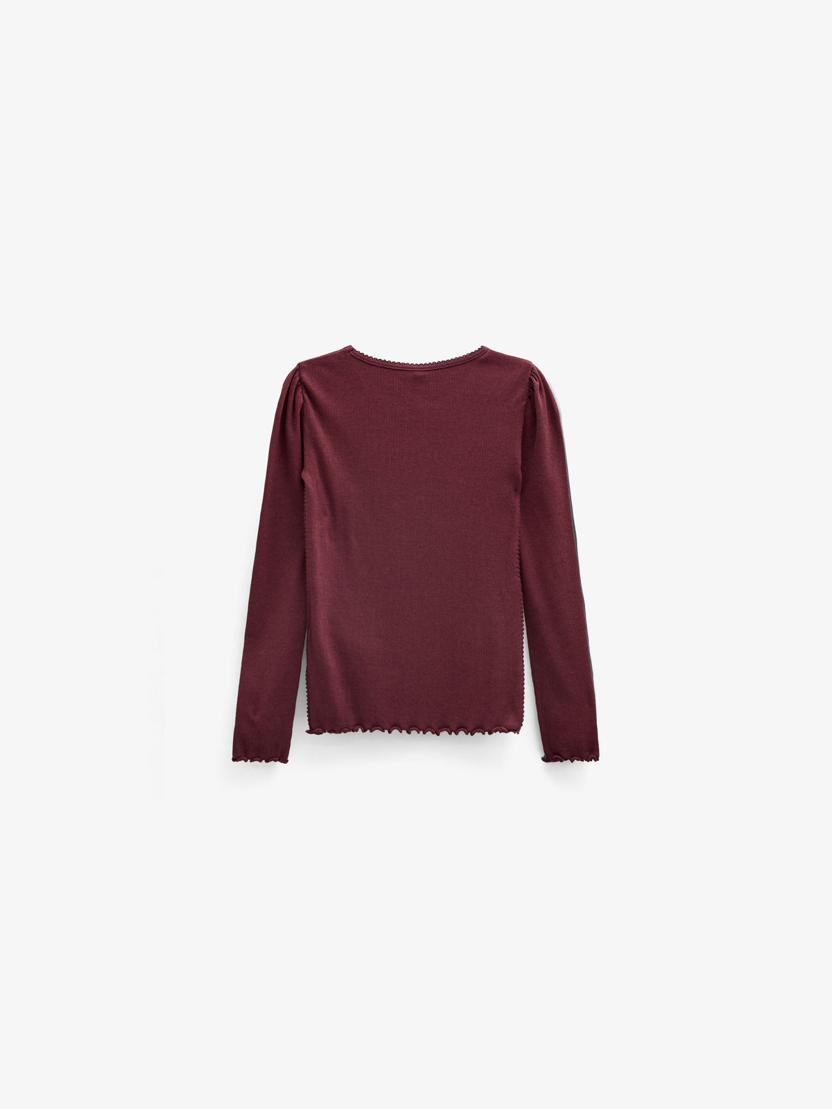 Ribbed Modal-Blend Long-Sleeve T-Shirt - Tween - Bordeaux | 101562 Lottie