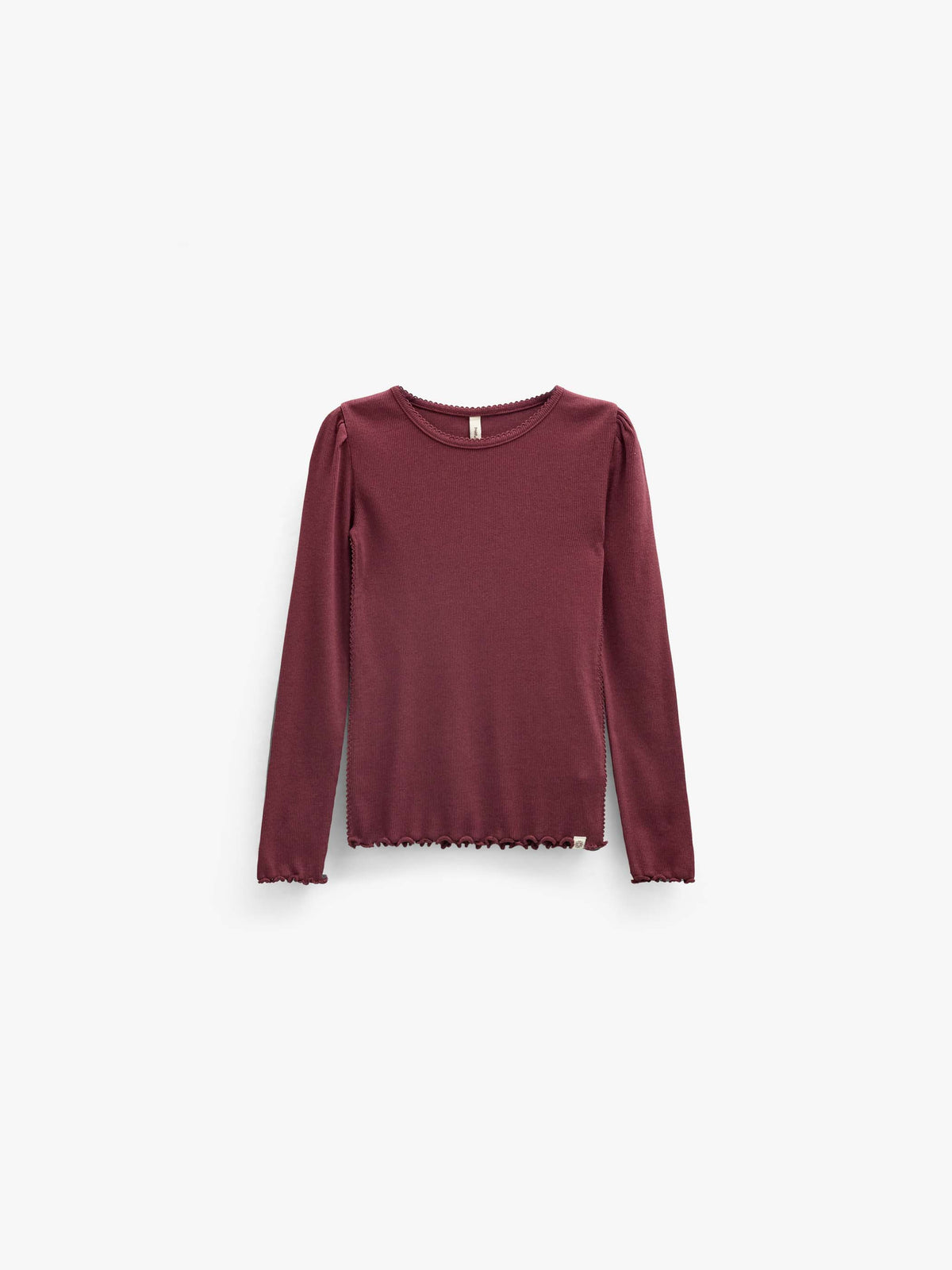 Ribbed Modal-Blend Long-Sleeve T-Shirt - Tween - Bordeaux | 101562 Lottie