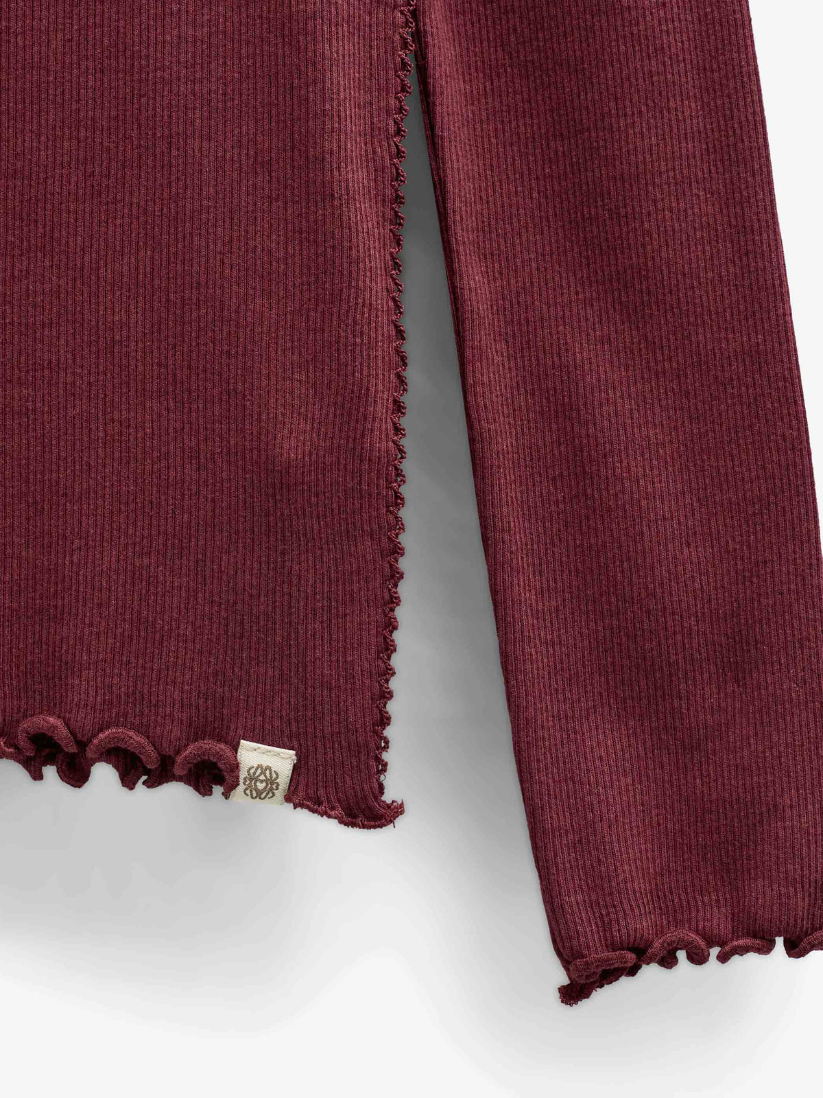 Ribbed Modal-Blend Long-Sleeve T-Shirt - Kids - Bordeaux | 101561 Lottie