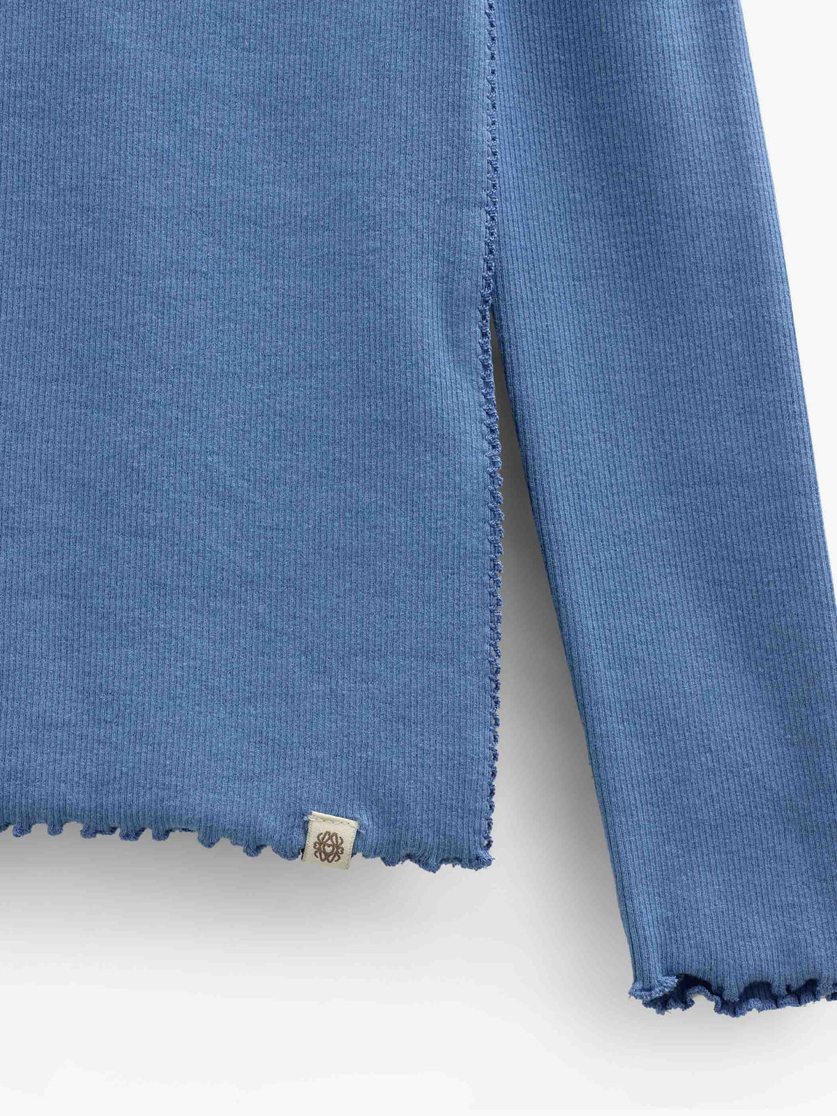 Ribbed Modal-Blend Long-Sleeve T-Shirt - Tween - Dusty Blue | 101564 Lottie