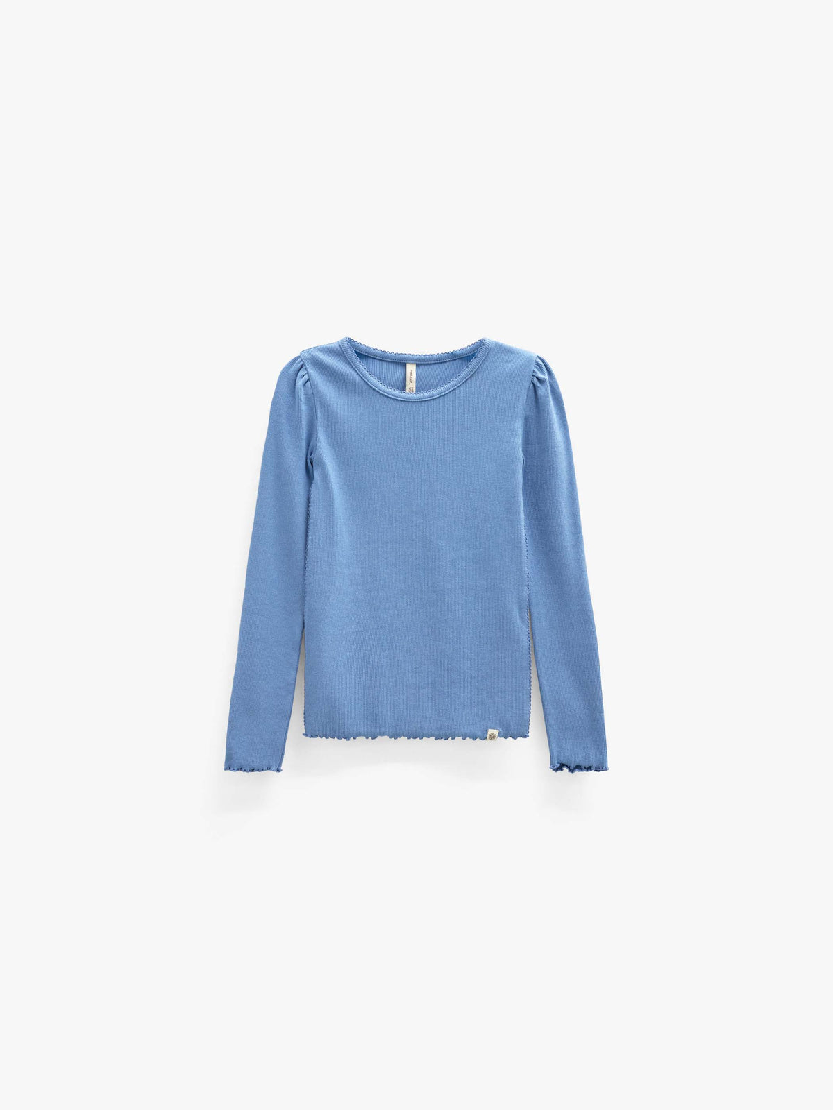 Ribbed Modal-Blend Long-Sleeve T-Shirt - Tween - Dusty Blue | 101564 Lottie