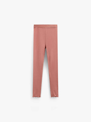 Ribbed Modal-Blend Leggings - Tween - Dusty Rose | 101568 Lottie