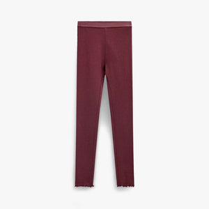 Ribbed Modal-Blend Leggings - Kids - Bordeaux | 101569 Lottie
