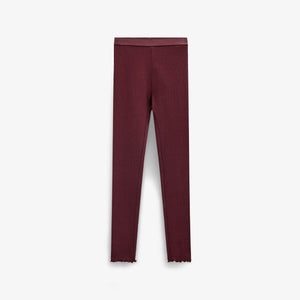 Ribbed Modal-Blend Leggings - Kids - Bordeaux | 101569 Lottie