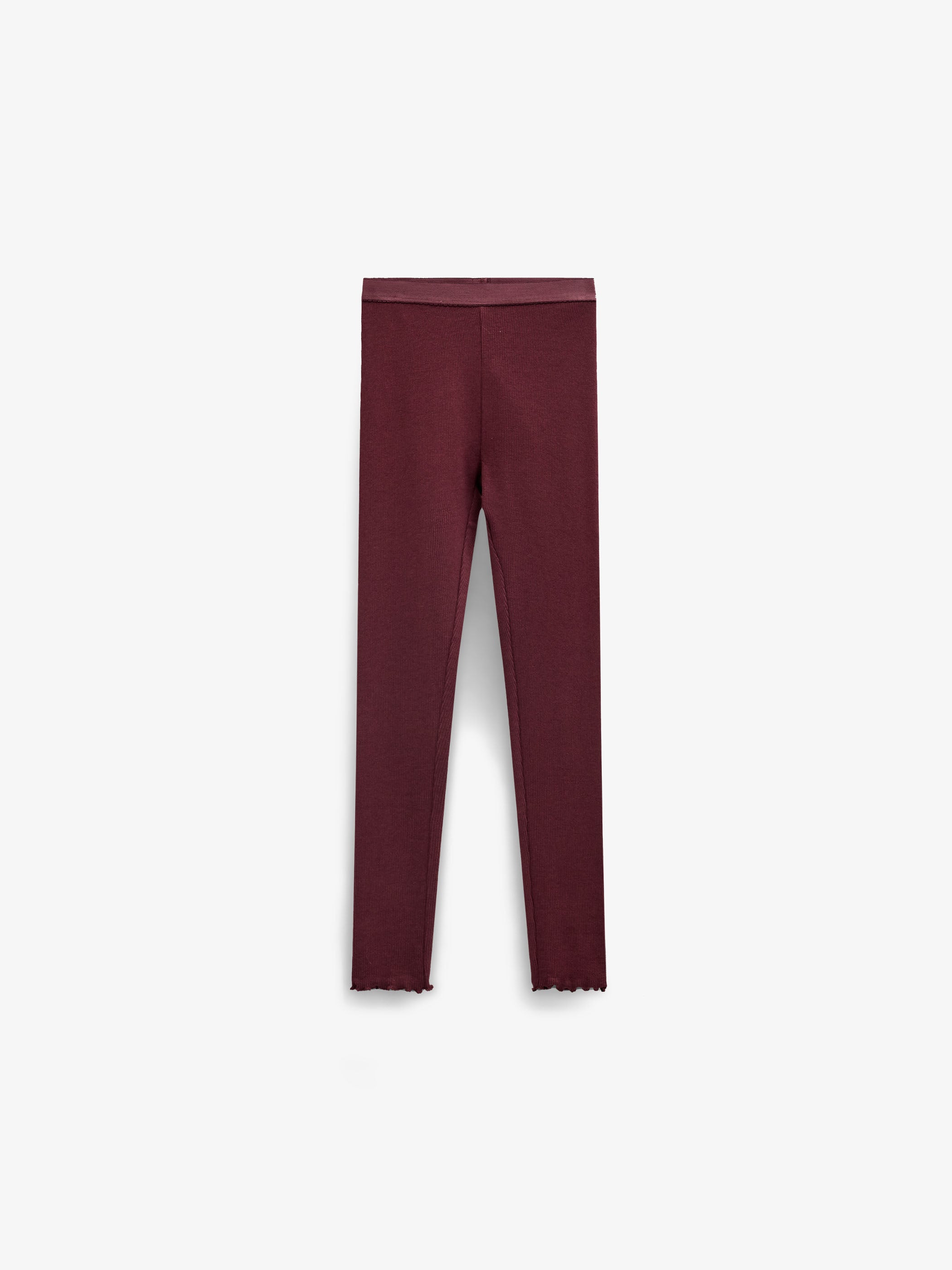 Ribbed Modal-Blend Leggings - Kids - Bordeaux | 101569 Lottie