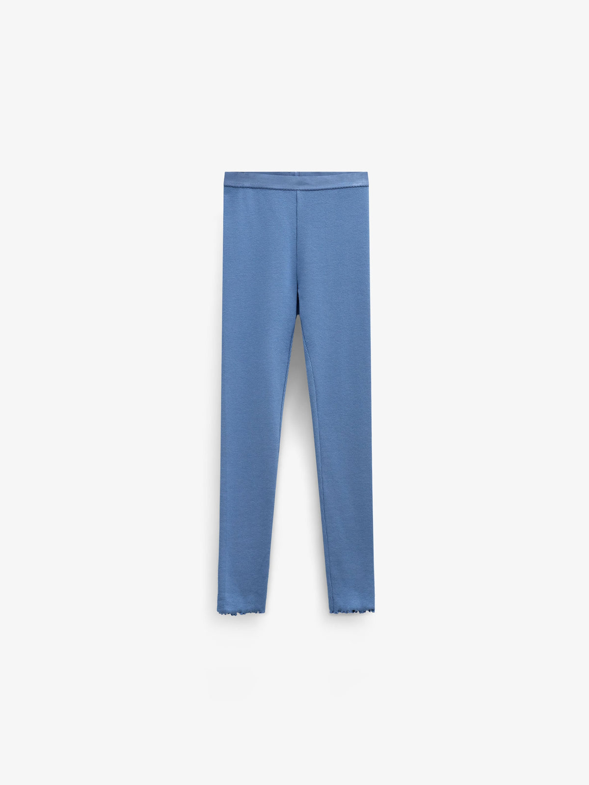 Ribbed Modal-Blend Leggings - Kids - Dusty Blue | 101571 Lottie