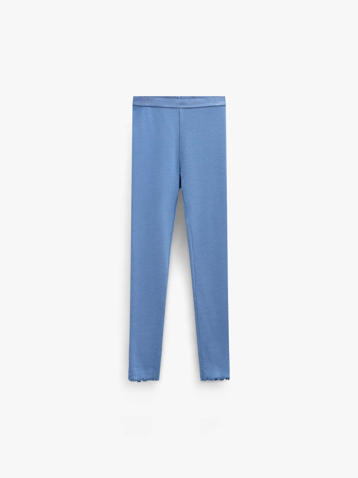 Ribbed Modal-Blend Leggings - Kids - Dusty Blue | 101571 Lottie