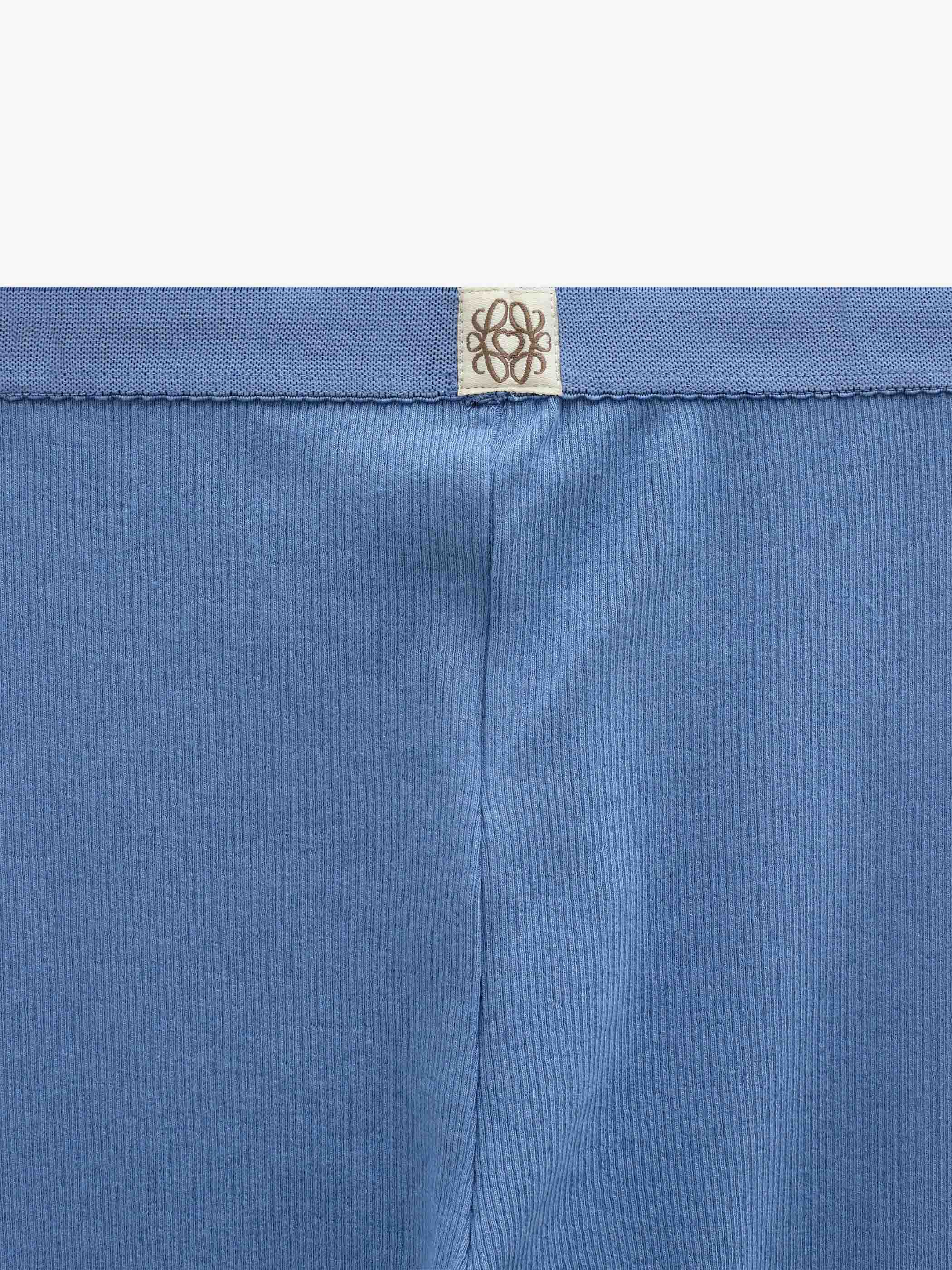 Ribbed Modal-Blend Leggings - Kids - Dusty Blue | 101571 Lottie