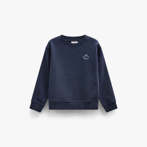 Smiley Crew Neck Sweatshirt - Tween - Navy | 101574 Andrew