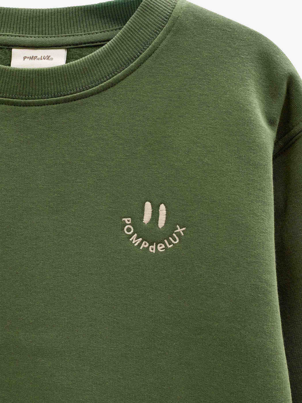 Smiley Crew Neck Sweatshirt - Kids - Moss Green | 101575 Andrew