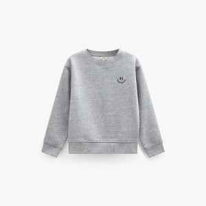 Smiley Crew Neck Sweatshirt - Tween - Grey Melange | 101578 Andrew