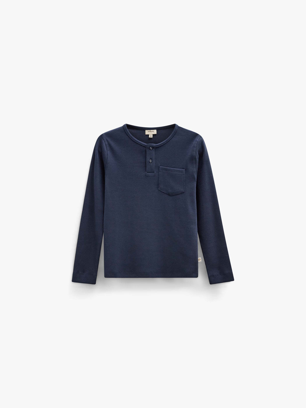 Ribbed Long-Sleeve Henley T-Shirt - Kids - Navy | 101591 Conrad