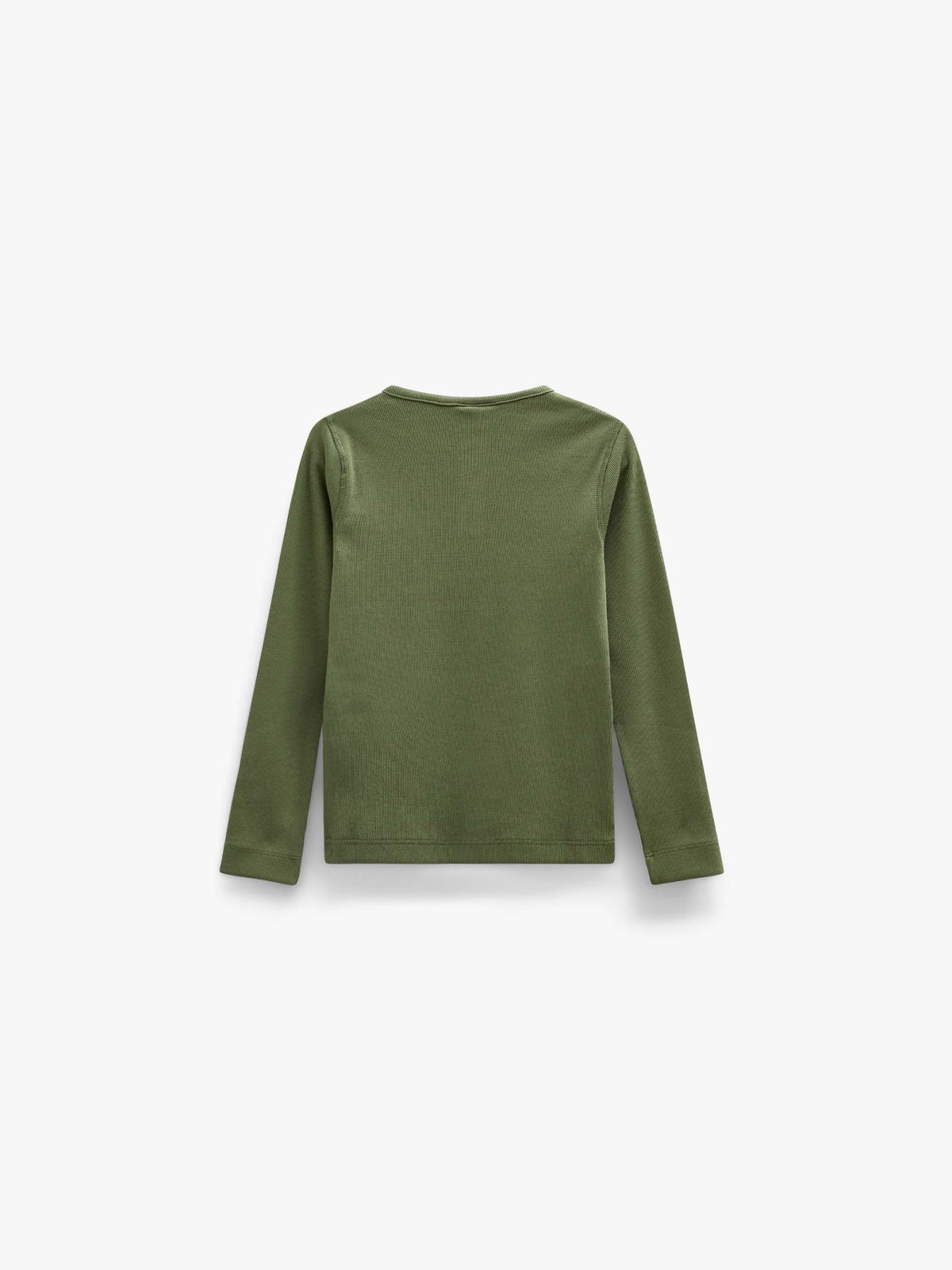 Ribbed Long-Sleeve Henley T-Shirt - Tween - Moss Green | 101594 Conrad