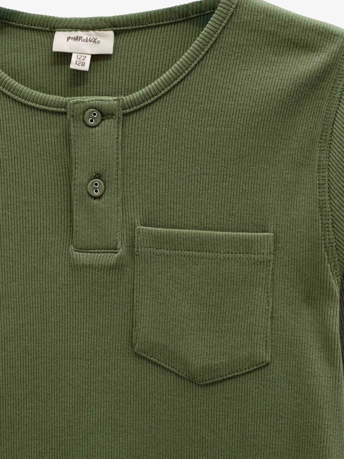 Ribbed Long-Sleeve Henley T-Shirt - Tween - Moss Green | 101594 Conrad