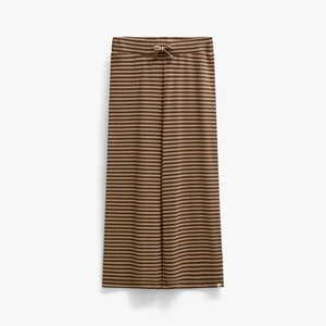 Striped Wide-Leg Rib Trousers - Tween - Brown/Light Brown | 101606 Gloria