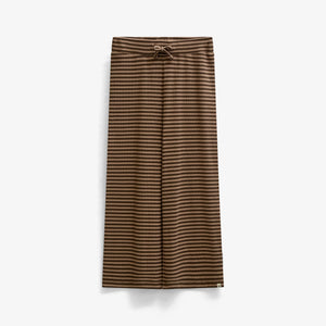 Striped Wide-Leg Rib Trousers - Tween - Brown/Light Brown | 101606 Gloria