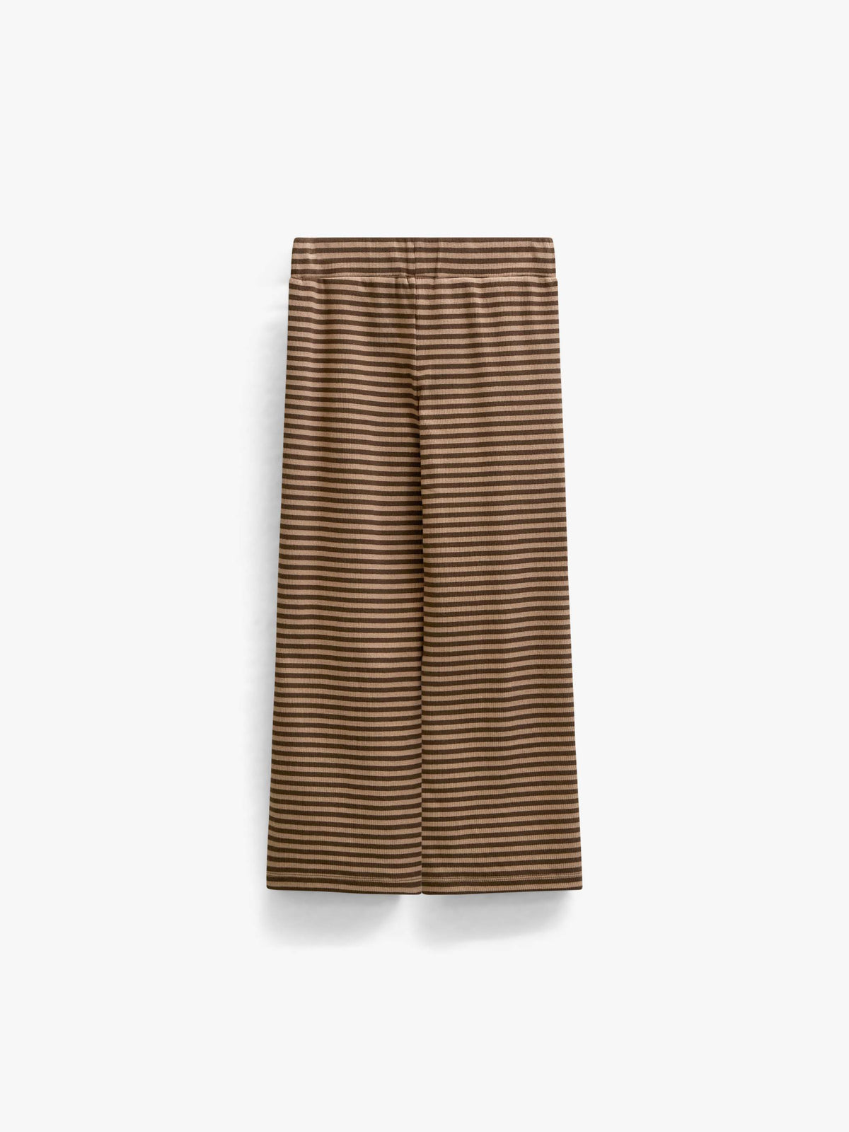 Striped Wide-Leg Rib Trousers - Tween - Brown/Light Brown | 101606 Gloria