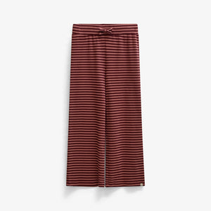 Striped Wide-Leg Rib Trousers - Tween - Dusty Rose/Bordeaux | 101607 Gloria