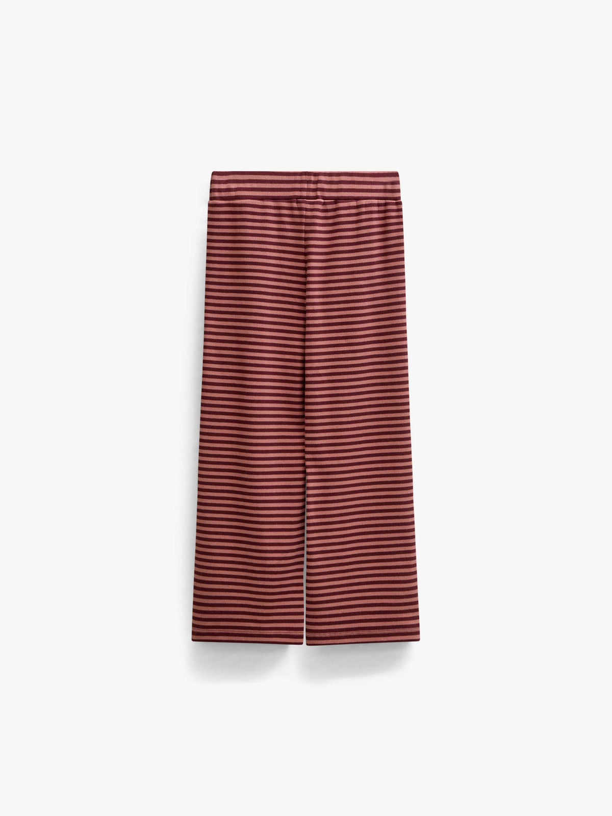 Striped Wide-Leg Rib Trousers - Tween - Dusty Rose/Bordeaux | 101607 Gloria