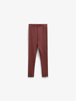 Striped Rib Leggings - Kids - Dusty Rose/Bordeaux | 101612 Gloria