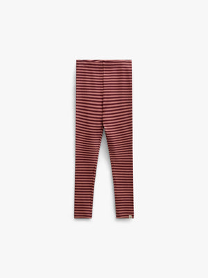 Striped Rib Leggings - Kids - Dusty Rose/Bordeaux | 101612 Gloria