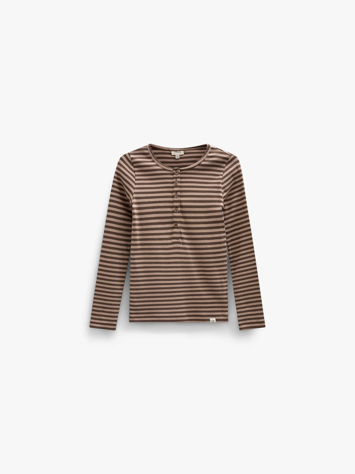 Striped Rib Long-Sleeve T-Shirt - Tween - Brown/Light Brown | 101615 Gloria