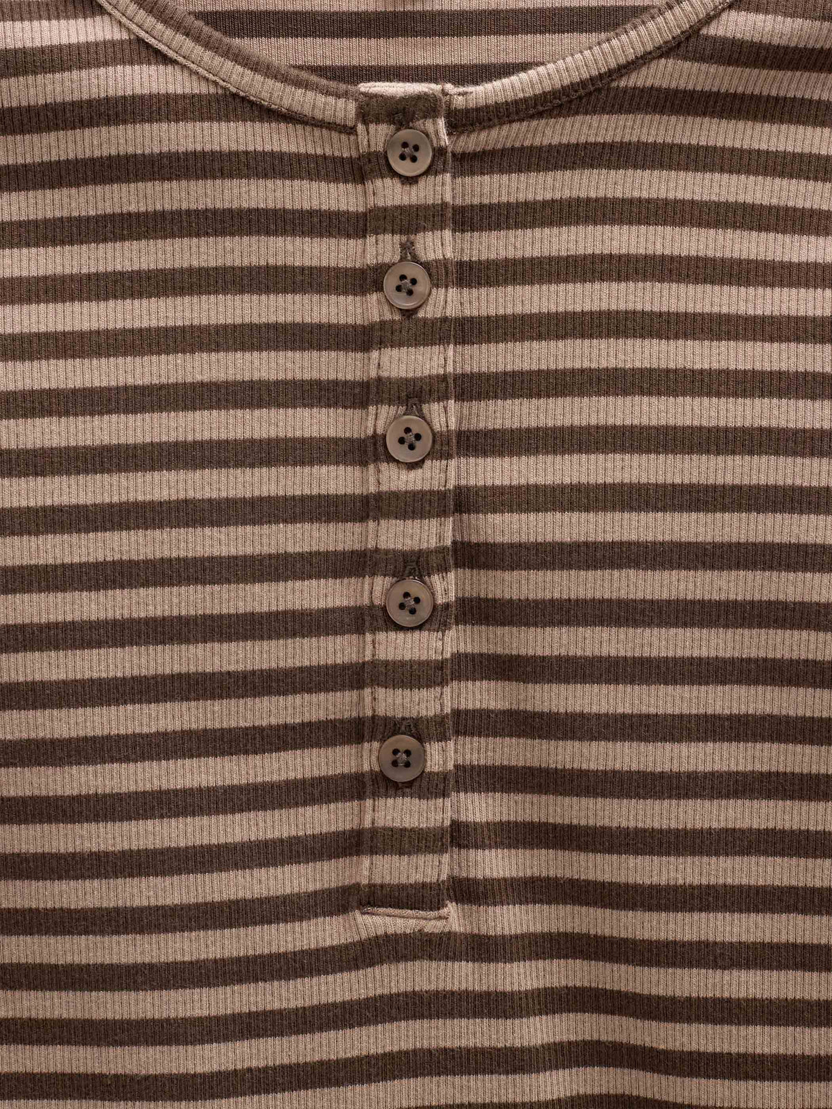 Striped Rib Long-Sleeve T-Shirt - Kids - Brown/Light Brown | 101614 Gloria