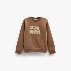 Front Print Crew Neck Sweatshirt - Tween - Toffee | 101621 Joel