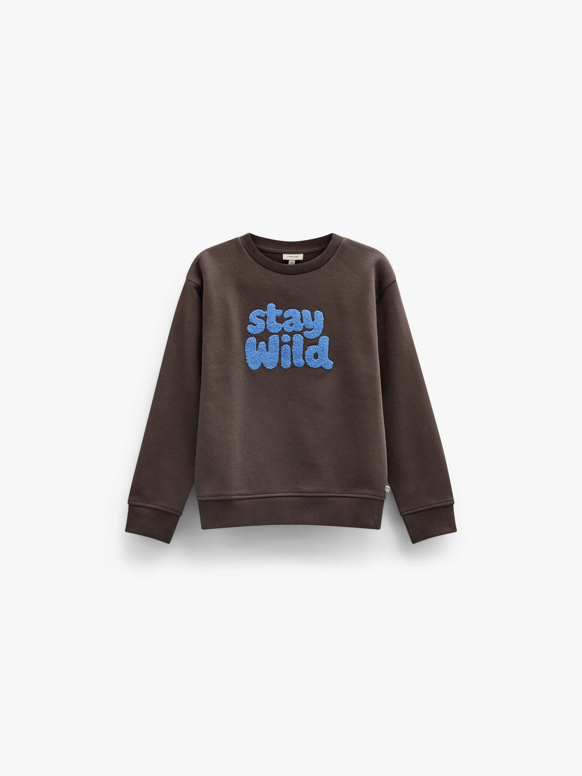 Front Print Crew Neck Sweatshirt - Tween - Dark Brown | 101623 Joel