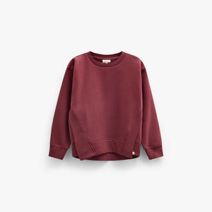 Rib Detail Sweatshirt - Tween - Bordeaux | 101625 Zoe