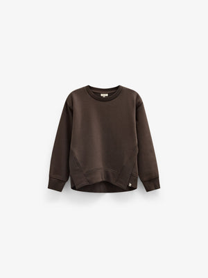 Rib Detail Sweatshirt - Tween - Dark Brown | 101627 Zoe