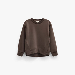 Rib Detail Sweatshirt - Tween - Dark Brown | 101627 Zoe