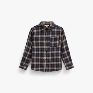 Checked Flannel Shirt - Tween - Navy/Beige | 101650 Edwin