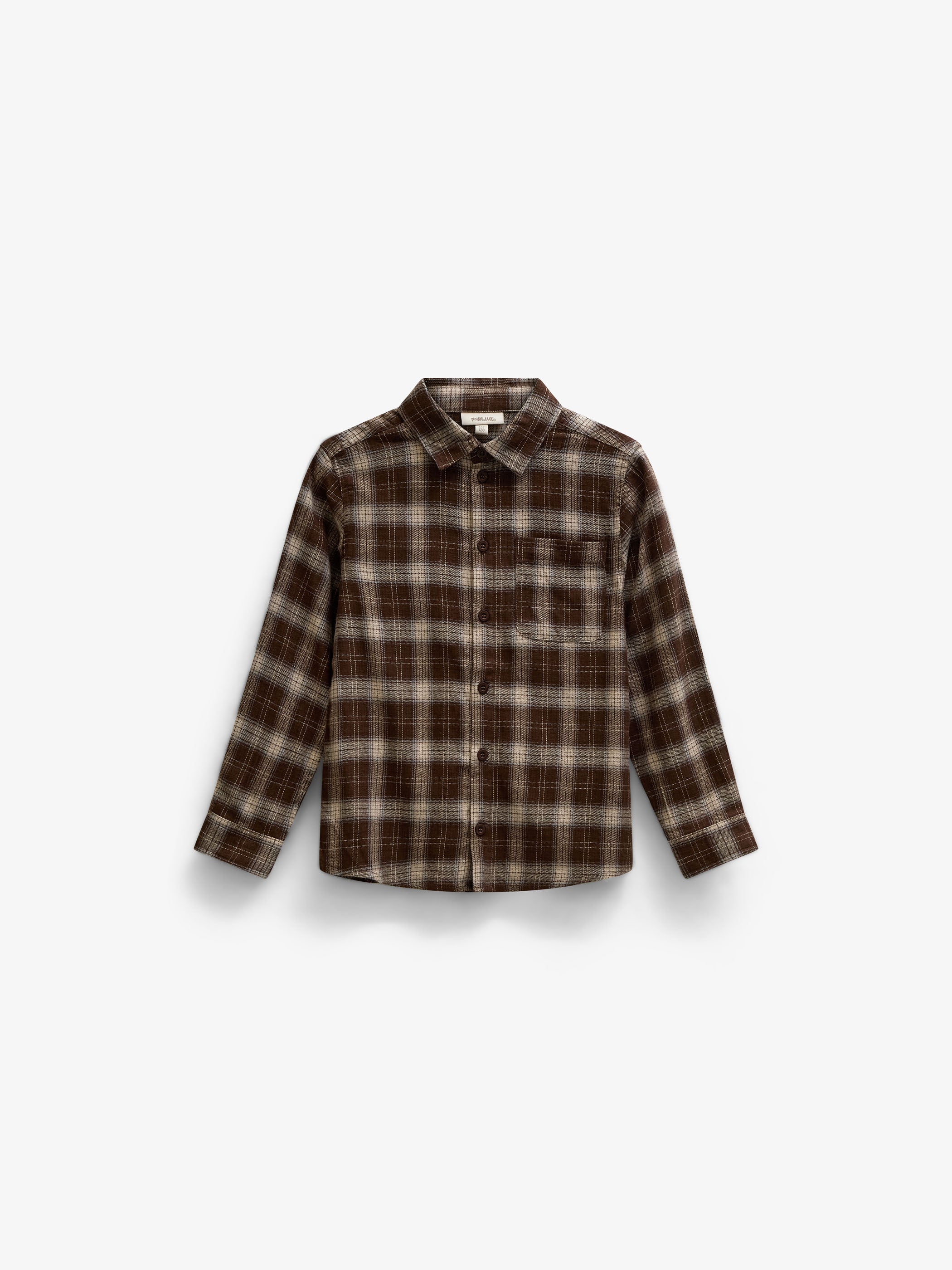 Checked Flannel Shirt - Tween - Brown/Navy | 101652 Edwin