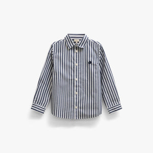 Striped Cotton Shirt - Kids - Navy Stripe | 101653 Milo