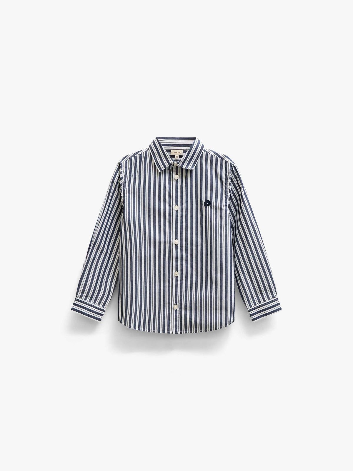 Striped Cotton Shirt - Kids - Navy Stripe | 101653 Milo
