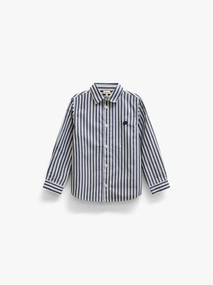 Striped Cotton Shirt - Tween - Navy Stripe | 101654 Milo