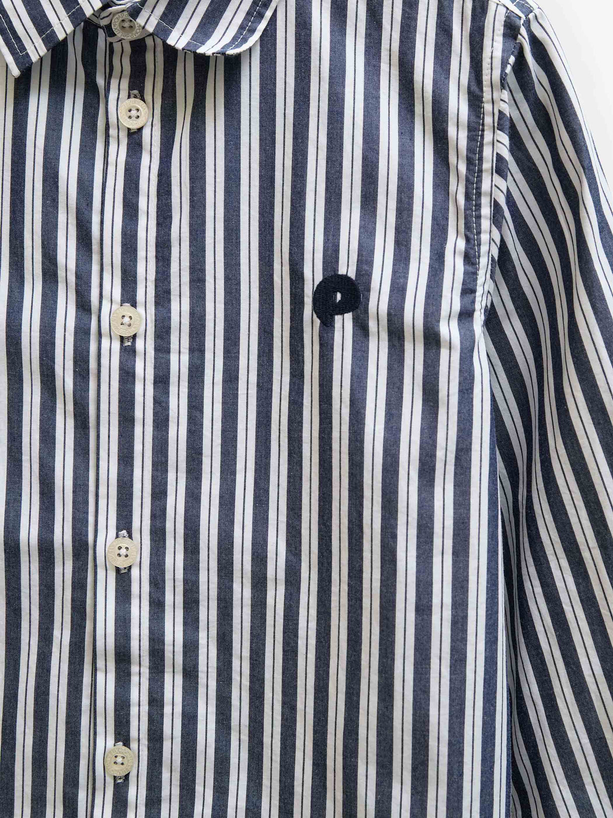 Striped Cotton Shirt - Tween - Navy Stripe | 101654 Milo